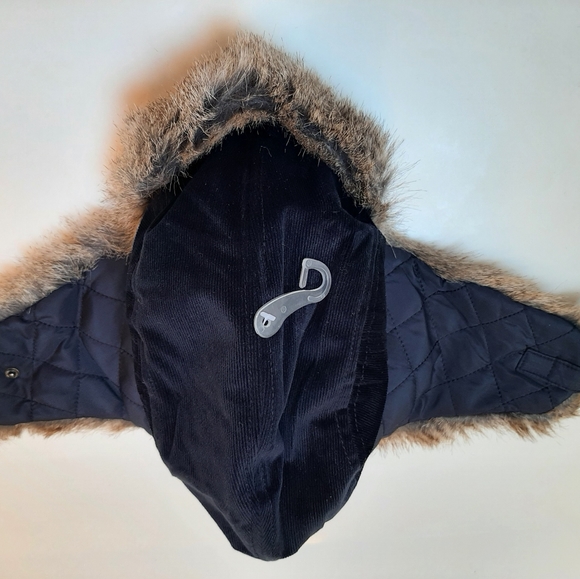 Navy corduroy faux fur bomber hat - Picture 7 of 10